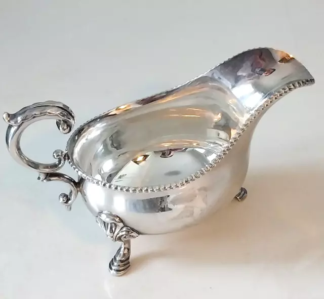 Vintage EG Webster & Son Silverplate Gravy Sauce Boat Ornate Silver Plate