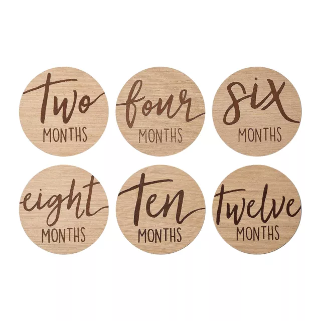 Wooden Milestone Cards Newborn Baby Shower Gift Month Cards Round Wood