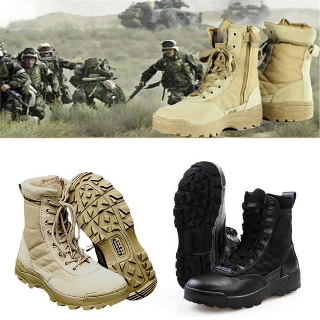 Stivaletti militari tattici da combattimento in pelle  uomo Desert Scarpe Patrol