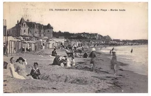 Cpa 44 Pornichet Vue De La Plage Maree Haute