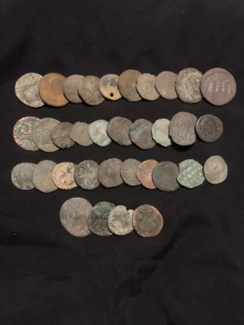 Ancient Roman, Byzantine And Greek Coin Lot Of 34 Large Size Coins! 20-30mm