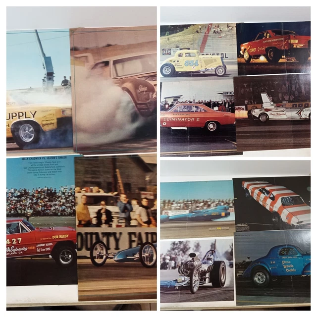 1960s-70s Drag Racing Lot of 12 Original Vintage Magazine Posters Cars 1960s-70s Drag Racing Lot of 12 Original Vintage Magazine Posters Cars