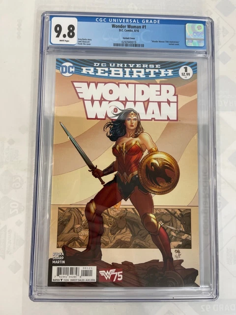 Dc Comics Wonderwoman #1 2016 Variant Cover White Pages Cgc 9.8 (Pbr090532)