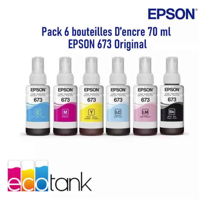 Pack de 4 Bouteilles D'encre Compatible Epson T664 EcoTank