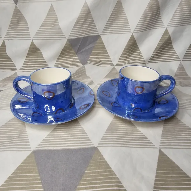 Whittard Of Chelsea Abstract Sparkle Collection blaue Tasse & Untertasse 2er Set