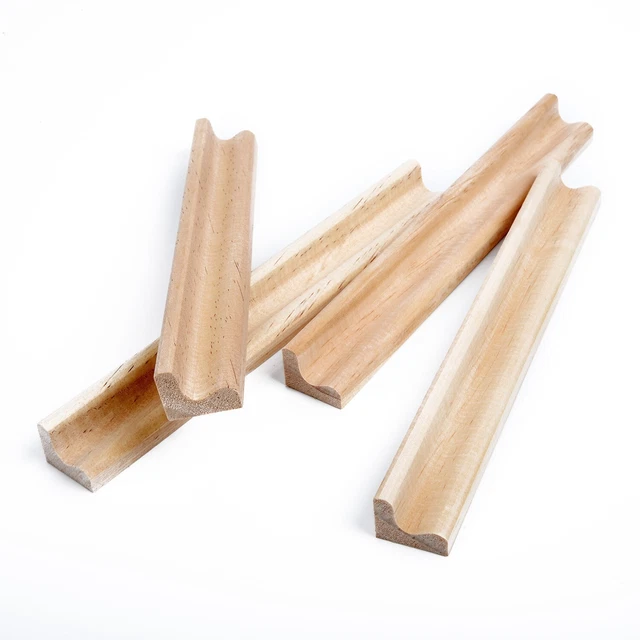 Porte-cartes En Bois Blanc - Lot De 10 - Dimensions 8x2.5x1.5 Cm - Pour Menu Restaurant, Mariage, Bureau, Décoration