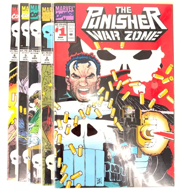 The Punisher War Zone # 1 2 3 5 6 with Die-Cut Wraparound Cover Marvel Comics