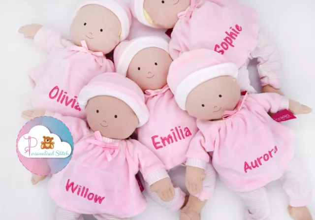Personalised Rag Dolls Baby Embroidered Birthday Bonikka Girl Gift Christening