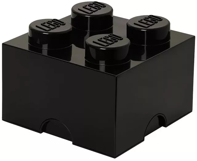 Cajón de escritorio LEGO 4 perillas caja de almacenamiento apilable | negro