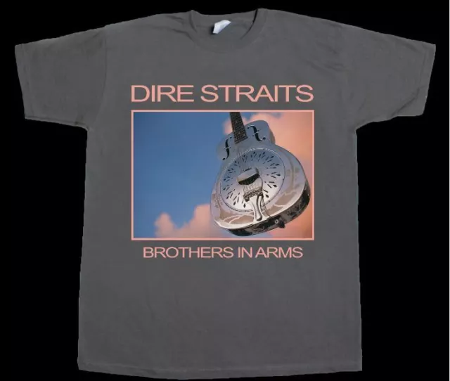 Dire Straits Brothers In Arms Mark Knopfler Rock New Grey T-Shirt