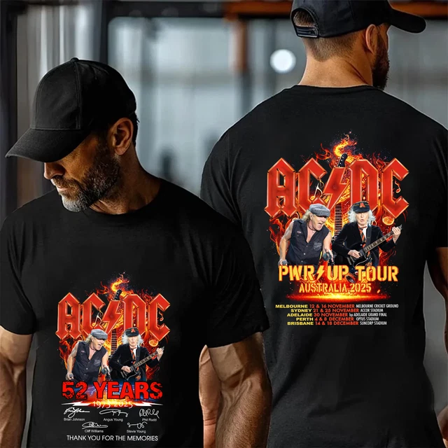 AC/DC POWER UP Tour 2025 52 Years Anniversary T-Shirt, acdc tour Tshirt ...