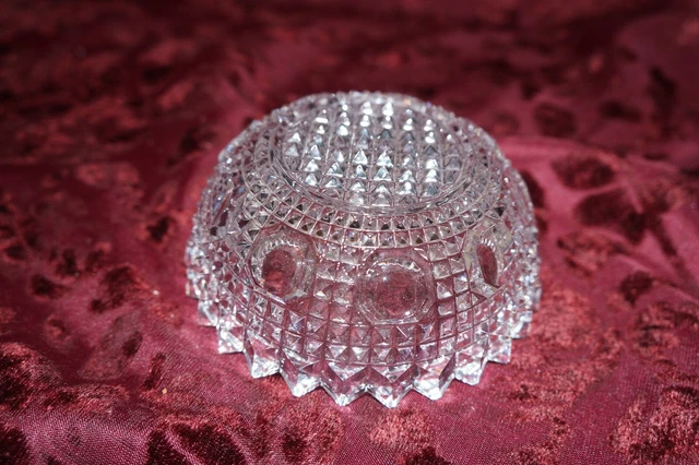 Vintage American Brilliant Cut CRYSTAL Glass Small Bowl Serving Dish 4.5" Dia 3