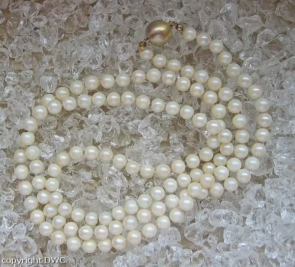 Perlenkette Hals Kette mit Perle Perlen 585 er Gold Damen Länge 85 cm