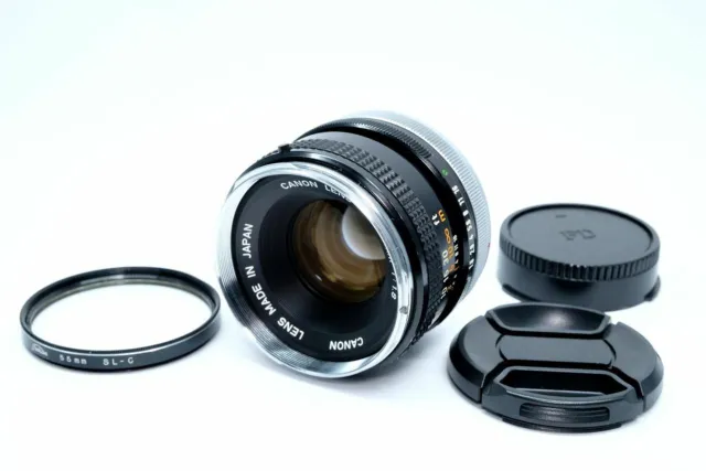 [ EXC ] Canon Fd 50mm F/1.8 Chromé Nez Mf Objectif Avec / Filtre De Japon