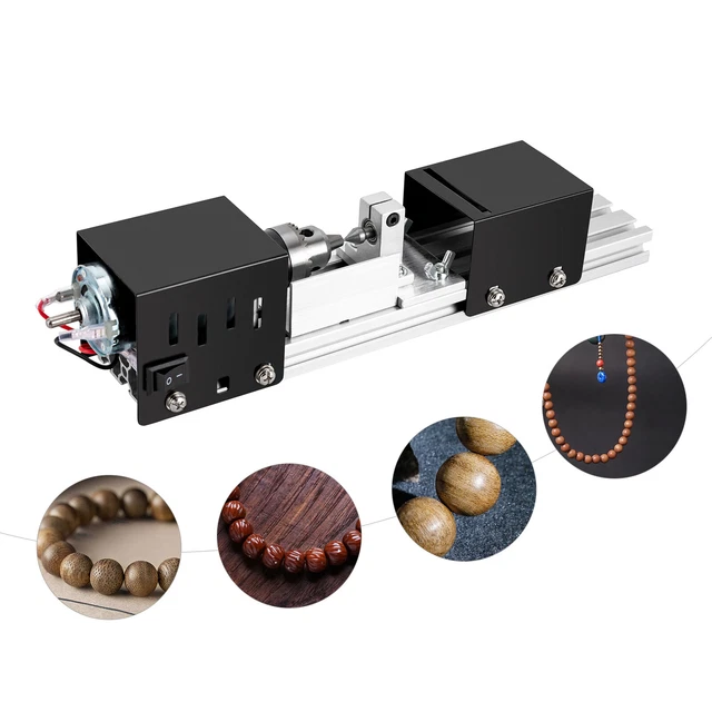 96W Mini Lathe Beads Polisher Machine Wood Woodworking Cutting DIY Tool 8000RPM