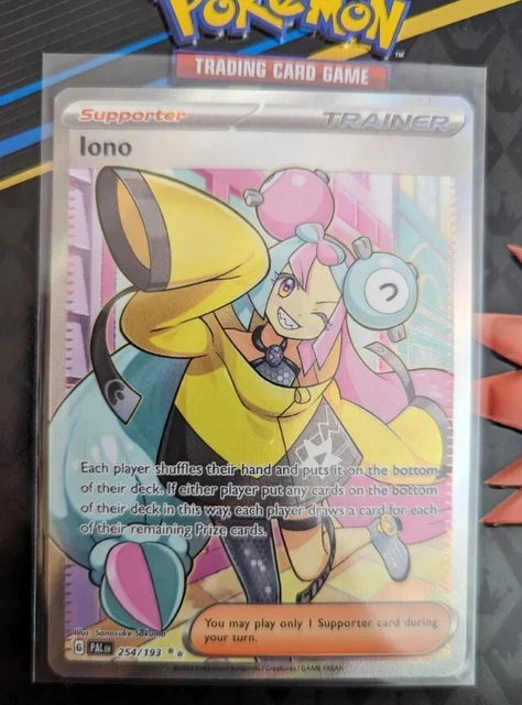 4x Iono 185/193 Pokémon TCG Trainer Supporter Cards – Paldea Evolved / Paldean Fates, NM Playset Lot, English