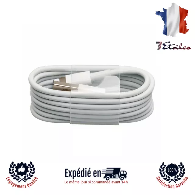 Câble Chargeur Pour Apple iPhone iPad Cordon USB Data Sync 1M – Blanc