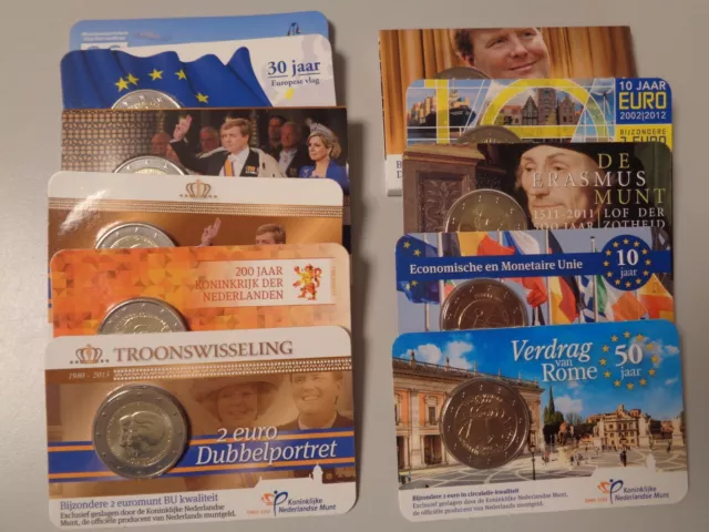 NIEDERLANDE 2007 / 2017 - 2 Euro in Coincard, BU - JAHRGANG NACH WAHL