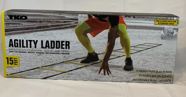 TKO Agility Ladder 15 ft New- Flat rung, nylon carry bag - Coordination & Speed