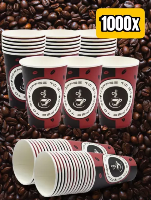 1000 x Premium Coffee Kaffeebecher - TO GO Pappbecher 180ml, 200ml, 300ml - NEU