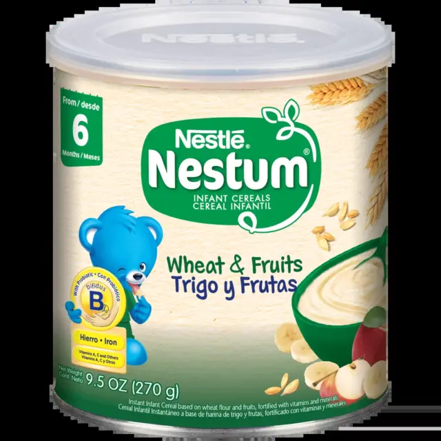 Nestlé Nestum Wheat & Fruit Baby Cereal, 9.5 oz Canister