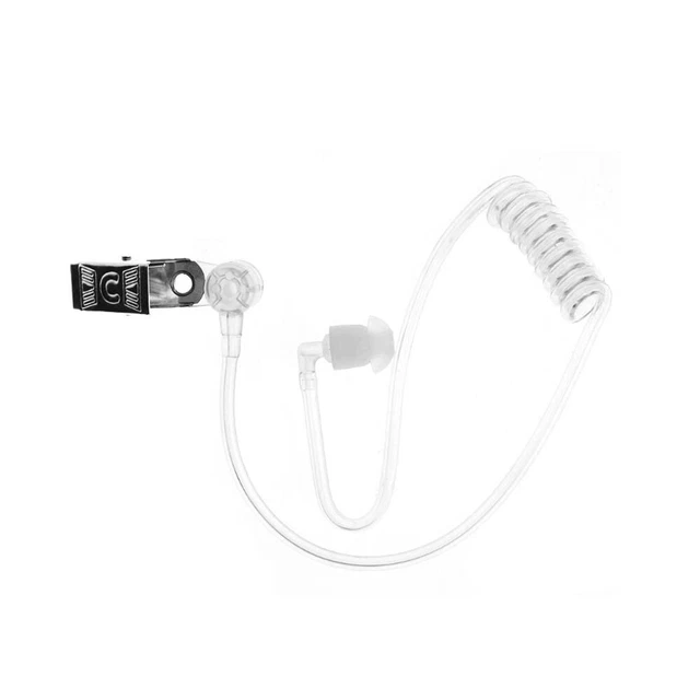 Clip Coil Acoustic Air Tube Replacement Earplug Earpiece Headset Transparent