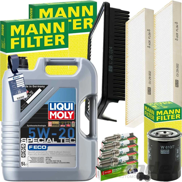 LIQUI MOLY Leichtlauf 10W-40 Motoröl 5L + MANN Filter Set - Vollständiges Inspektionspaket