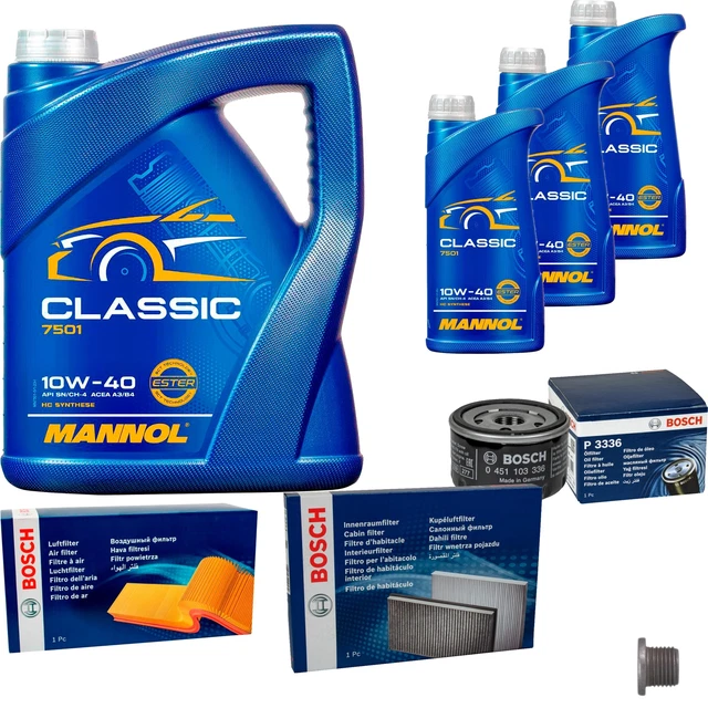 Kit D'entretien BOSCH/MANNOL 8L 10W-40 Céramique Pro - Pour Alfa Romeo Spider 916S Et Autres