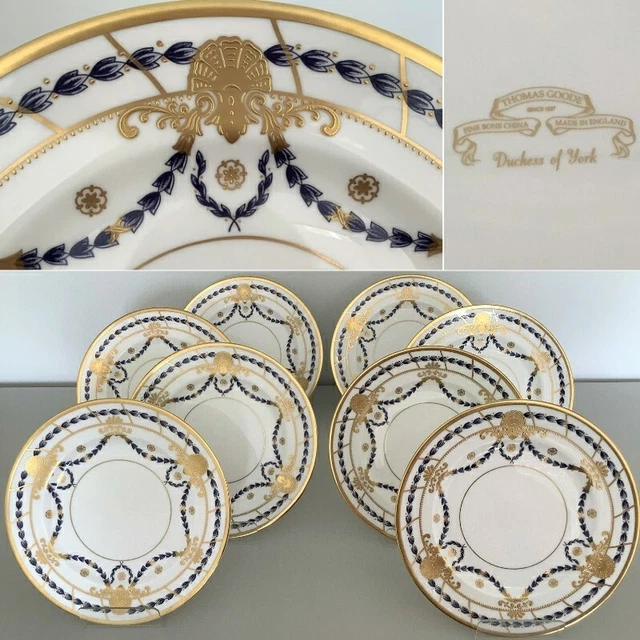Rare Thomas Goode Duchess of York Set of 8 Dessert/Salad Plates 20.5cm/8" dia