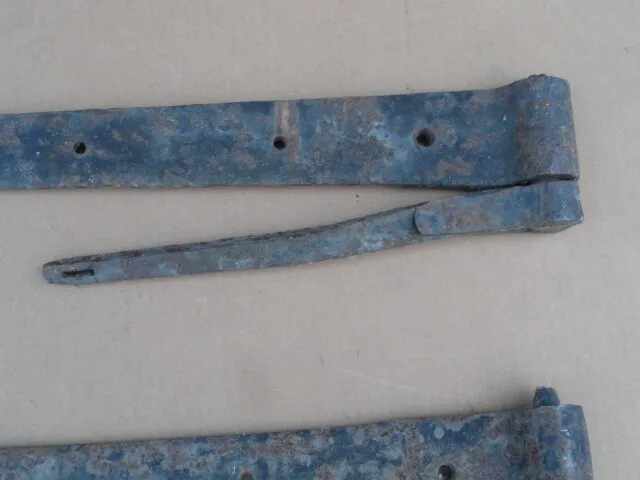 Pair of 4 ft Barn Door Gate Strap Hinges w/ Pintles Antique Hand Forged Nice One 4