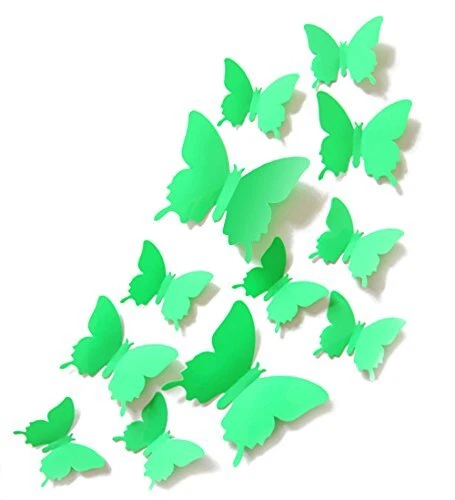 ALLICERE 12Pcs 3D Butterfly Removable Wall Decals DIY Home Decorations Art De...