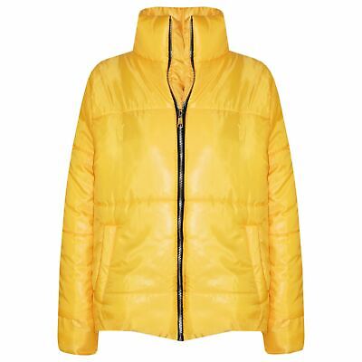 Kids Girls Jacket Mustard Cropped Padded Quilted Puffer Jackets Coats