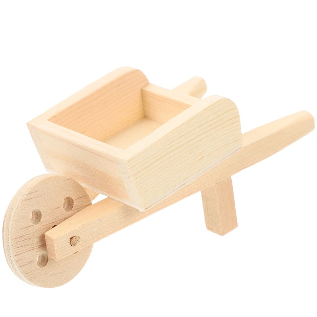 Figurines Chariot Miniature - Accessoire Jardin Féerique - 2 Modèles Brouette - Décoration Mini Maison - Jouet Créatif