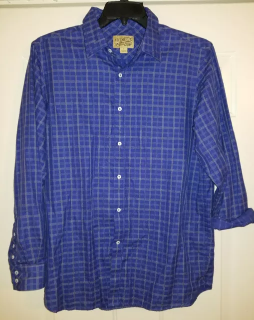 Mens Daniel Cremieux Premium Denim Blue Long Sleeve Button Shirt Size Large NICE