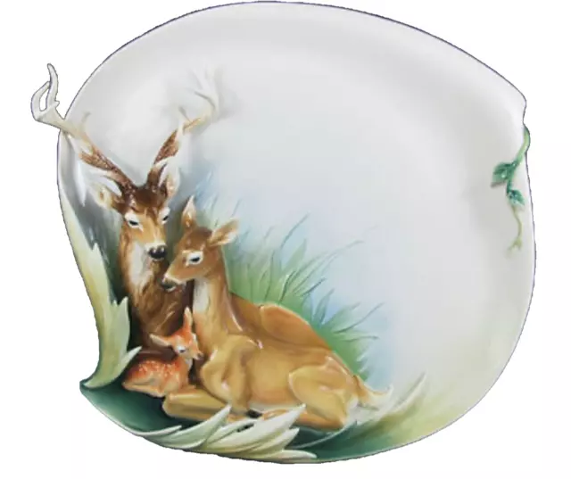 Franz Porcelain Woodland Grace Deer Family Tray Limited Edition FZ01315 + Box