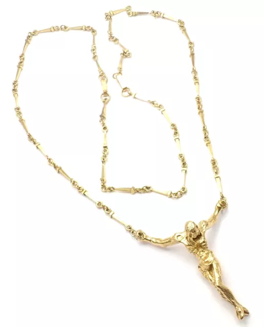 SALVADOR DALI 18K Gold Large Christ Saint John Cross Bracelet Necklace ...