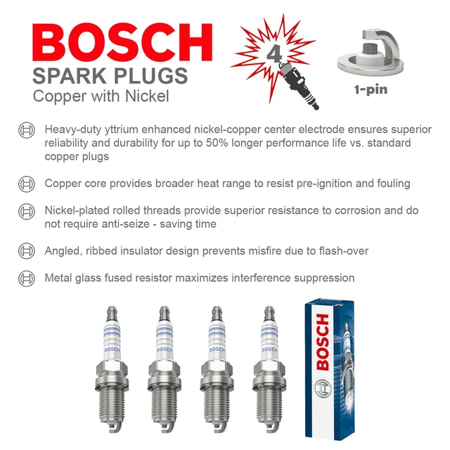 Candele Auto Bosch FR7DC+ Nichel - Set Di 4 Pezzi Per Accensione Prestazionale - Foto 10