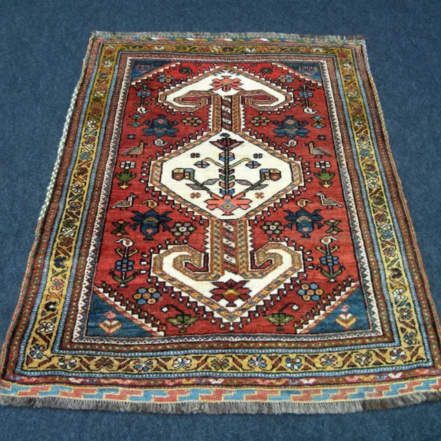 Orient Teppich Afschar 125 x 100 cm Afshar Antik Perserteppich Alt Handgeknüpft