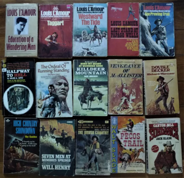 VINTAGE WESTERN Paperback Books x 15 Louis L’Amour, Jack Slade