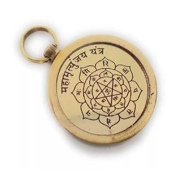 Mahamrityunjaya Yantra Locket Pure Brass Maha Mrityunjay Pendant