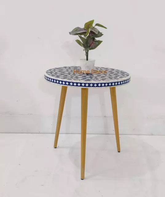 handmade mother of pearl inlay side stool, bone inlay furniture table, mop table