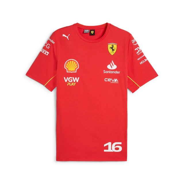 SCUDERIA FERRARI F1 Team Official PUMA Charles Leclerc TShirt Tee Red