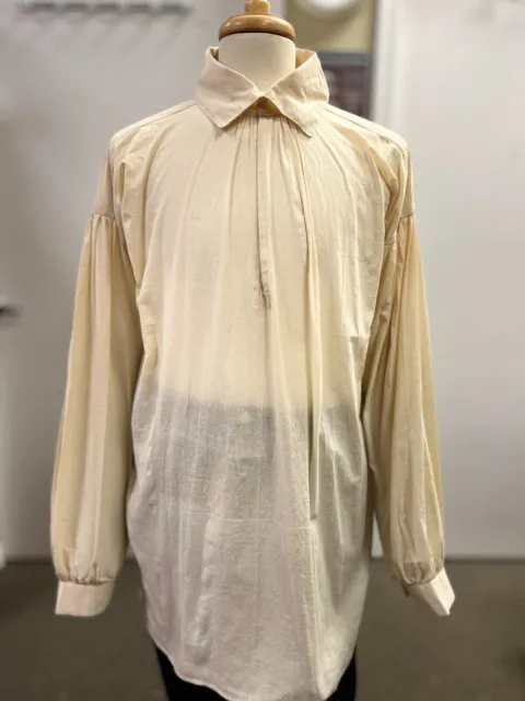 18th Century Off-White Muslin Shirt - Rev War Re-enacting - NEW, SZ. X-Large