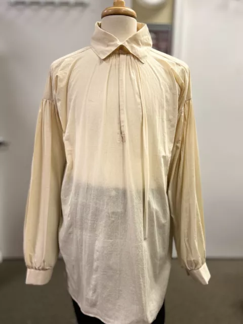 18th Century Off-White Muslin Shirt - Rev War Re-enacting - NEW, SZ. X-Large