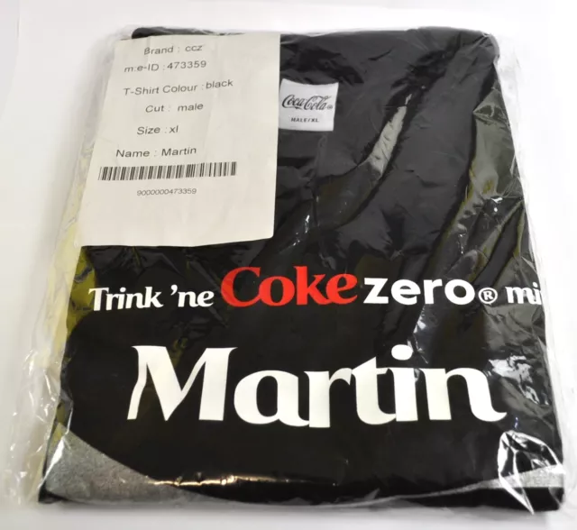 Coca-Cola Coke Martin T-shirt schwarz Größe XL Namen Vornamen Namensshirt