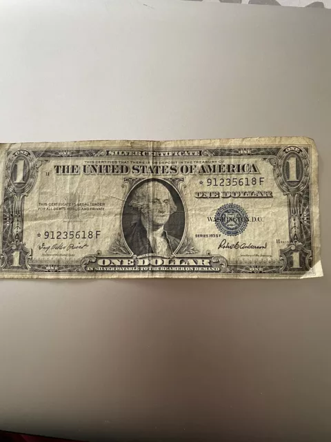 One Dollar  Silver Certificate Star Note  1935 F