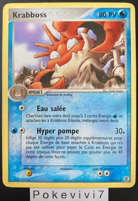 Carte Pokemon KRABBOSS 26/112 Rare Bloc EX Rouge Feu Vert Feuille FR OCCASION