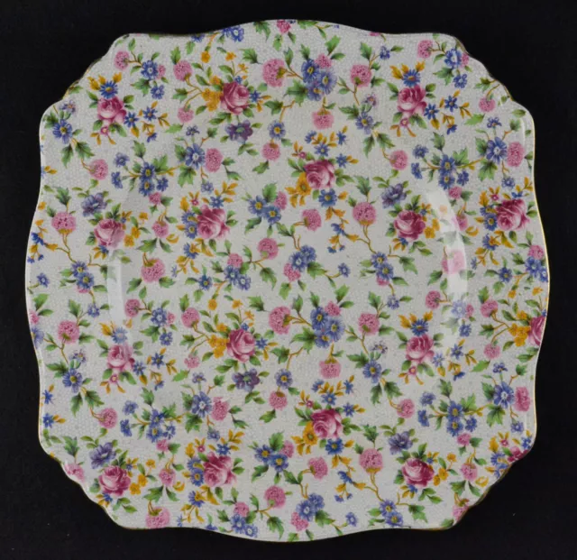 Royal Winton Old Cottage Chintz  Square Bread & Butter Plate (6")