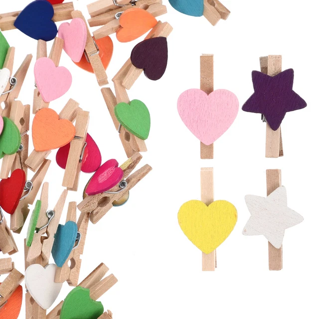 100 Pcs Clip Porte-photo Clips Photo Suspendus Pince En Bois Note Collante