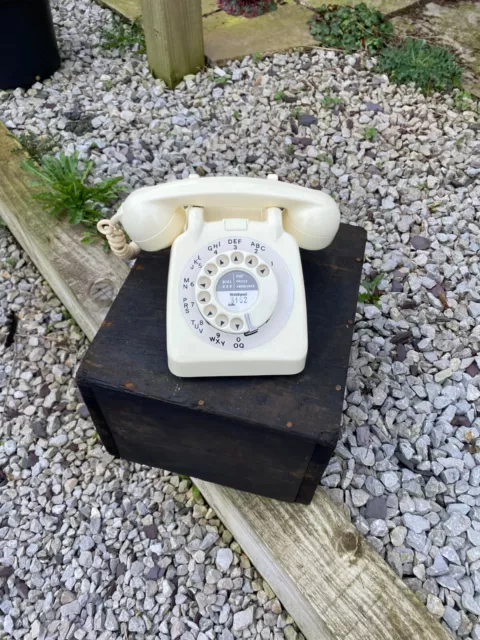 Vintage Telefon GPO 706L Drehzifferblatt Telefon Glanz Elfenbein 1963 voll funktionsfähig 2